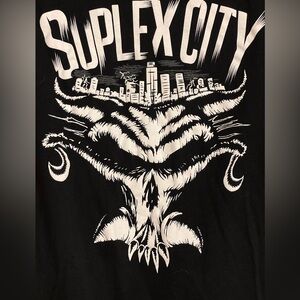 WWE Black and White Suplex City Graphic Tee - Size Small